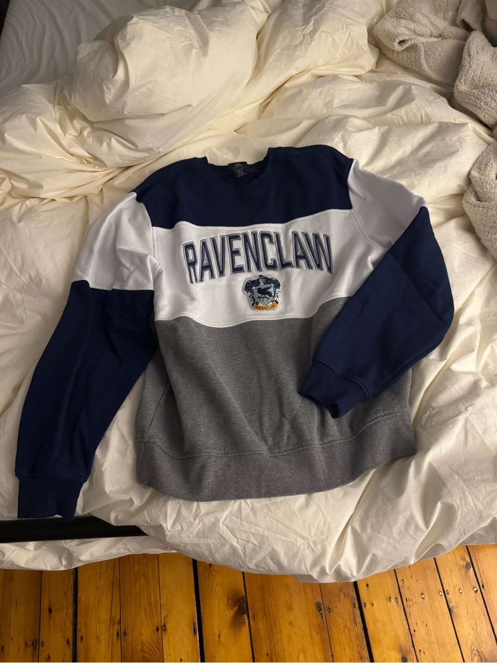 Ravenclaw Colorblock Crewneck Sweatshirt - Navy/White/Gray